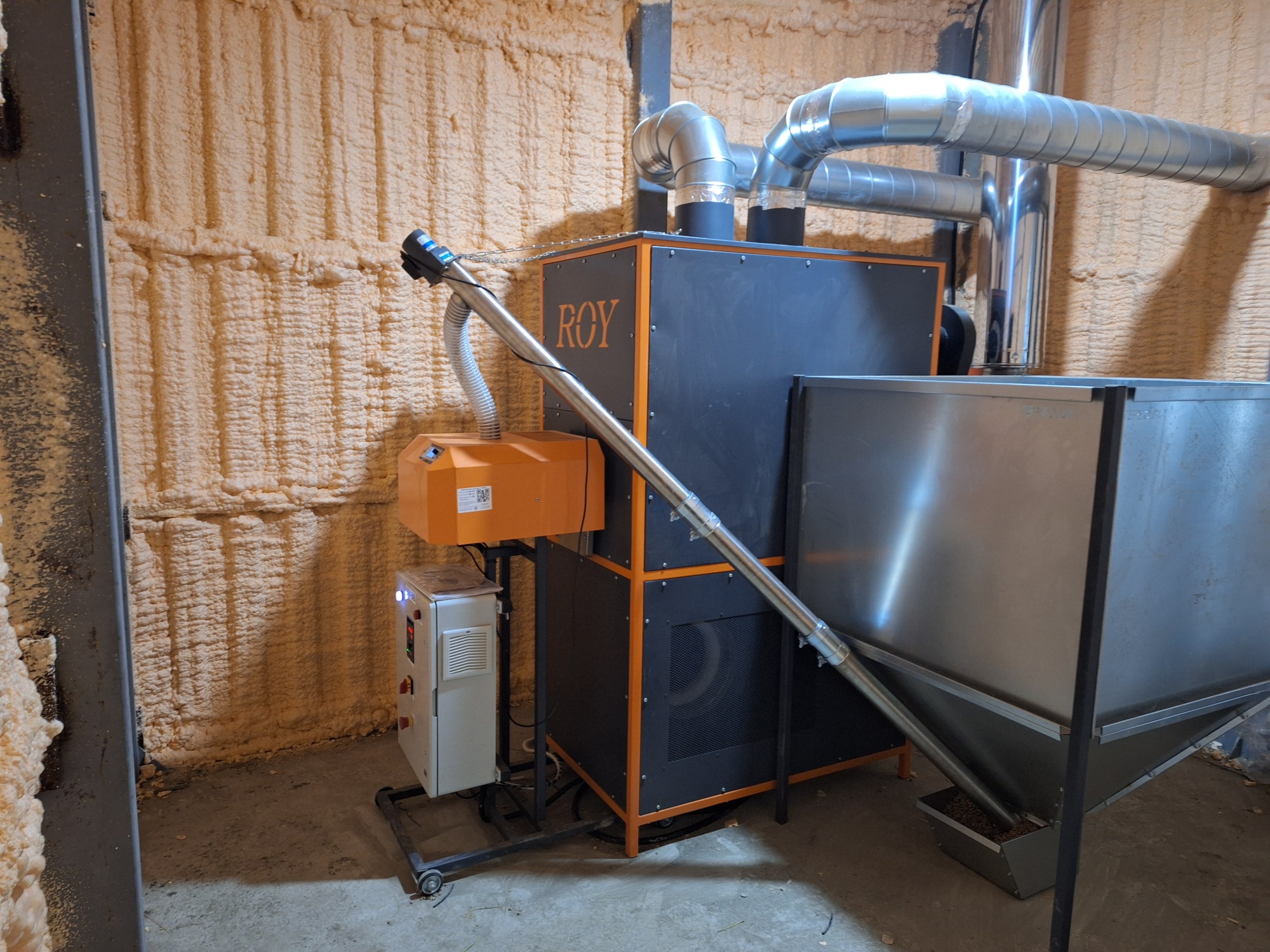 Теплогенератор воздушный ROY 50 кВт на пеллетах