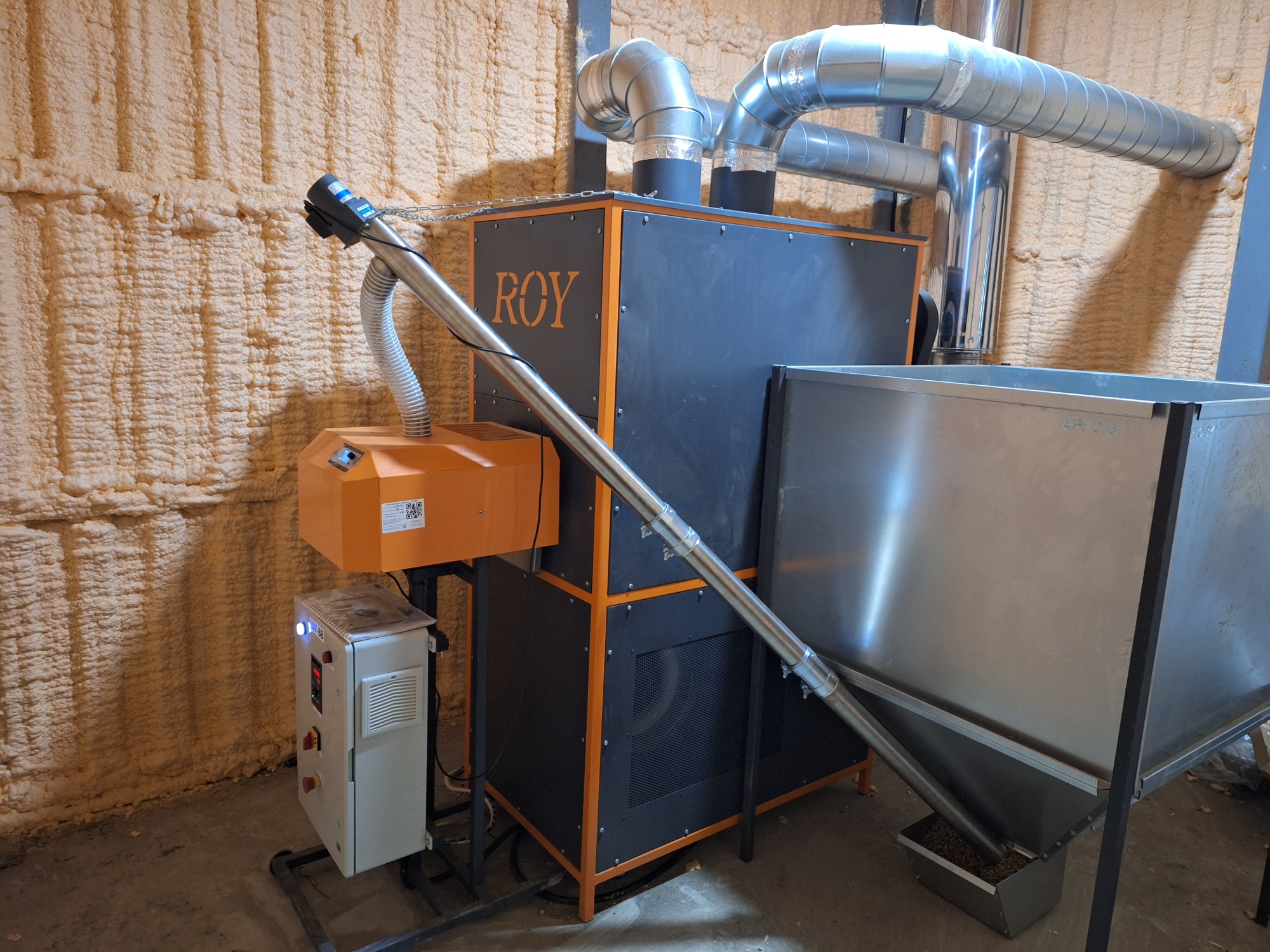 Теплогенератор воздушный ROY 100 кВт на пеллетах